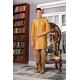 Outstanding Yellow Jaquard Embroidered Sherwani