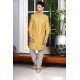 Outstanding Yellow Banarasi Silk Designer Sherwani