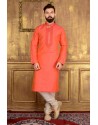 Orange Banarasi Silk Kurta Pajama