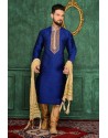 Blue Banarasi Silk Kurta Pajama