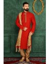 Groovy Red Banarasi Silk Kurta Payjama