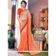 Lace Faux Georgette Shaded Saree In Orange