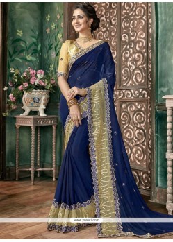 Embroidered Work Faux Chiffon Classic Saree
