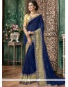 Embroidered Work Faux Chiffon Classic Saree
