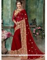 Patch Border Work Faux Georgette Classic Designer Saree