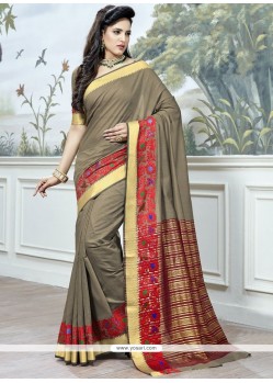 Woven Work Beige Traditional Saree