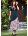 Embroidered Work Faux Crepe Party Wear Kurti