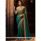 Embroidered Work Green Fancy Fabric Shaded Saree
