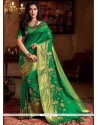 Green Crepe Silk Designer Traditional Saree