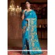Blue Woven Work Crepe Silk Traditional Saree