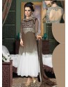 white And Brown Georgette Anarkali Suit