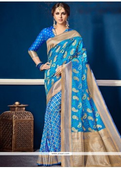 Blue Art Silk Traditional Saree