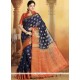 Weaving Art Silk Traditional Designer Saree In Navy Blue