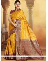 Yellow Art Silk Designer Traditional Saree