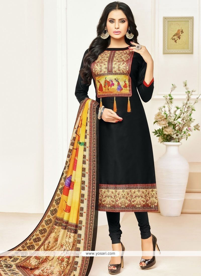 Buy Cotton Black Churidar Suit | Churidar Salwar Suits