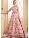 Art Raw Silk Pink Floor Length Anarkali Suit