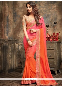 Embroidered Work Shaded Saree