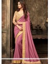 Lavender Embroidered Work Faux Georgette Classic Designer Saree