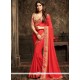 Fancy Fabric Red Embroidered Work Traditional Saree
