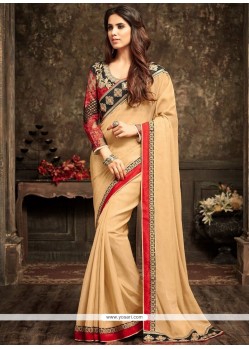 Beige Fancy Fabric Traditional Saree