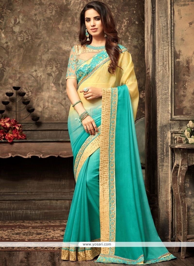 Patch Border Work Shaded Saree