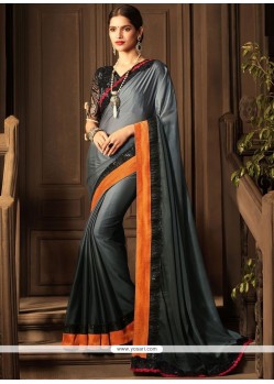 Grey Traditional Designer Saree