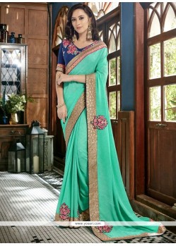 Patch Border Work Faux Georgette Classic Saree
