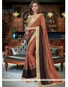 Faux Georgette Brown Shaded Saree