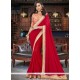 Faux Georgette Red Designer Saree