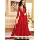 Red Banglori Silk Floor Length Anarkali Suit