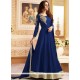 Patch Border Work Blue Banglori Silk Floor Length Anarkali Suit