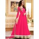 Hot Pink Banglori Silk Floor Length Anarkali Suit