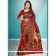 Art Silk Red Weaving Work Traditional Saree