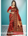 Art Silk Red Weaving Work Traditional Saree