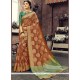 Art Silk Brown Weaving Work Traditional Designer Saree