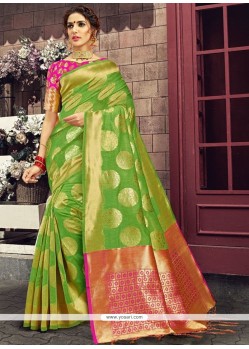 Green Weaving Work Art Silk Designer Traditional Saree