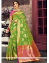 Green Weaving Work Art Silk Designer Traditional Saree