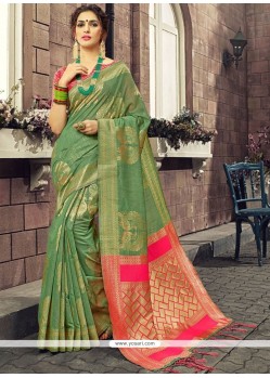 Art Silk Green Designer Traditional Saree