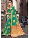 Weaving Work Green Designer Traditional Saree