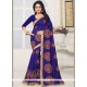 Resham Work Blue Designer Saree