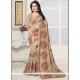 Silk Cream Designer Saree