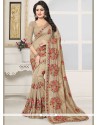 Silk Cream Designer Saree