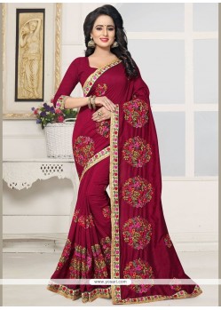 Silk Resham Work Designer Saree