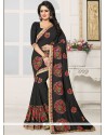 Embroidered Work Black Designer Saree