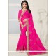 Stone Work Georgette Designer Saree In Hot Pink