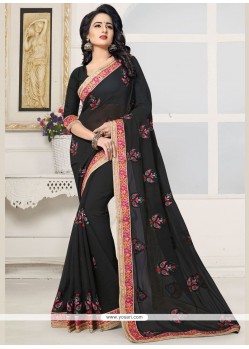 Black Georgette Designer Saree