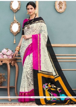 Print Art Silk Traditional Designer Saree In Multi Colour