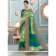 Art Silk Green Print Work Traditional Saree