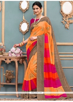 Art Silk Print Work Traditional Saree