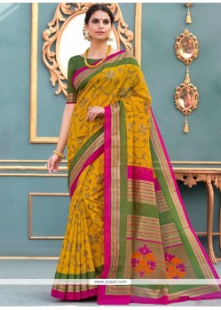 Art Silk Print Work Traditional Designer Saree